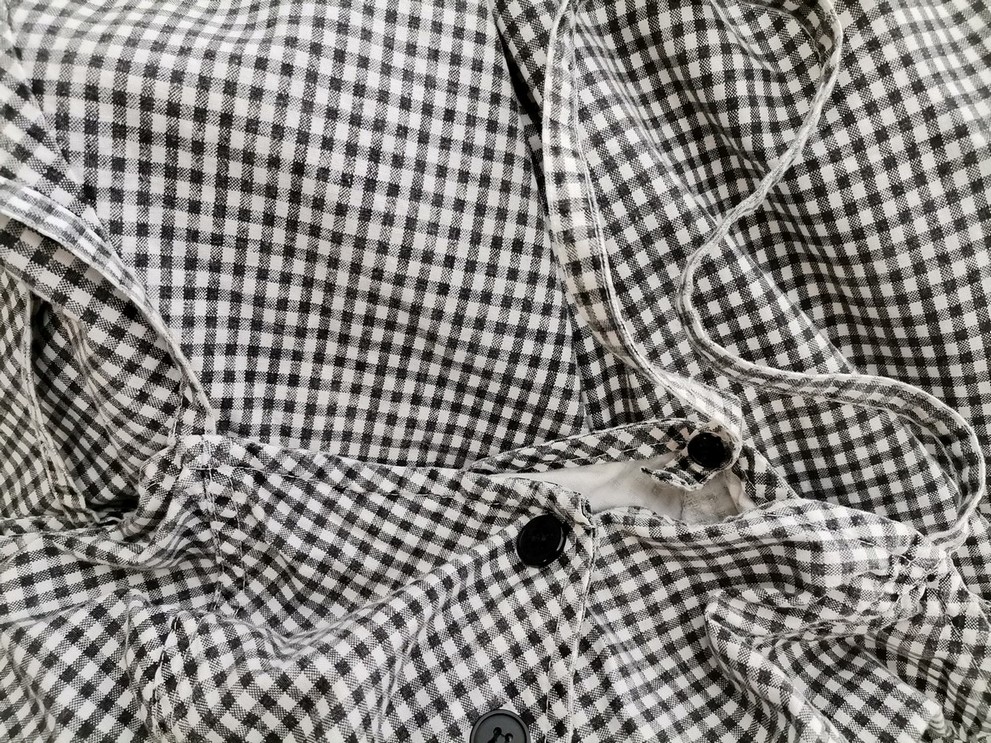 Vintage Rozmiar 36 Kolor Czarny Krata Dekolt Serce Sukienka Koszulowa Bezrękawnik Długa Vintage Rozmiar 36 Kolor Czarny Krata Dekolt Serce Sukienka Koszulowa Bezrękawnik Długa