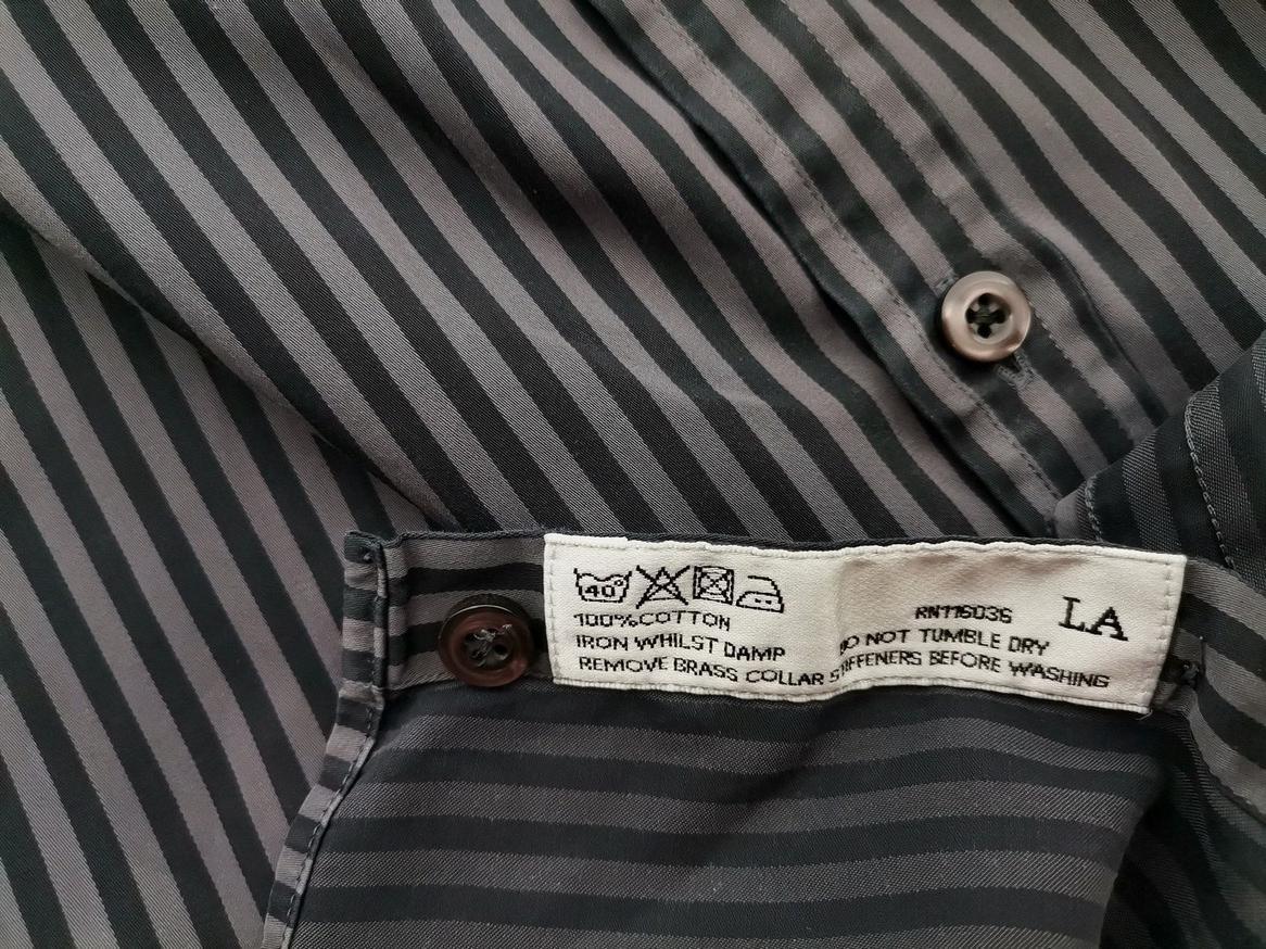 IMG_20210324_104127_r1.jpg Charles Tyrwhitt Rozmiar L Kolor Szary Pasy Kołnierz Męska Koszula Casual Długi rękaw Materiał Bawełna 100%