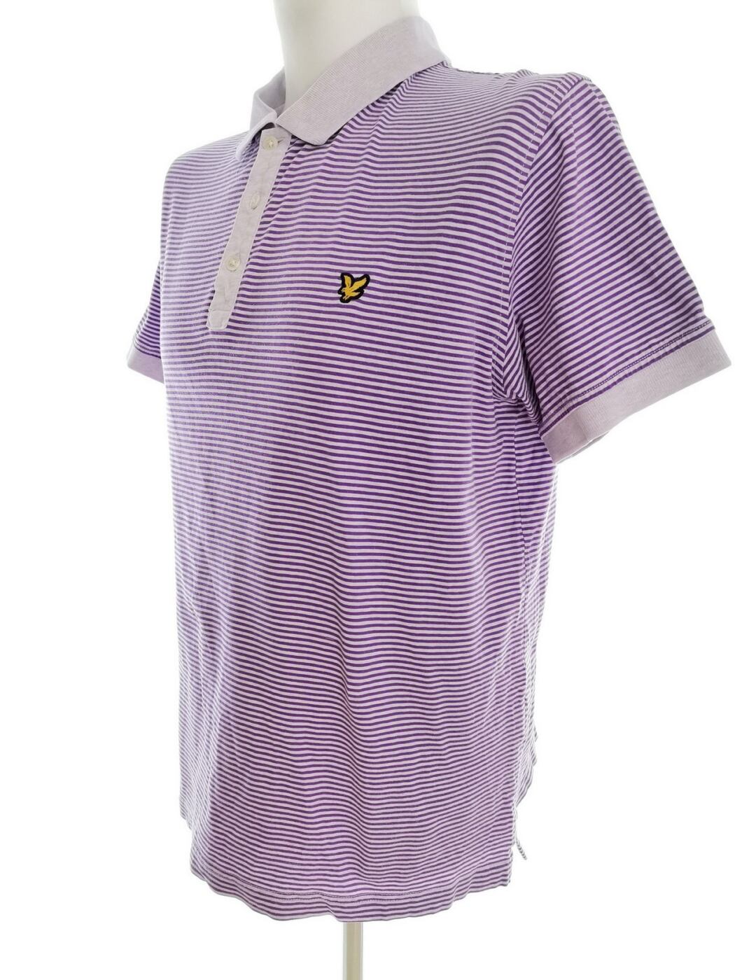 IMG_20210324_105550.jpg Lyle & Scott Rozmiar XXL Kolor Fioletowy Pasy Kołnierz Męska Koszula Polo Krótki rękaw Materiał Bawełna 100%