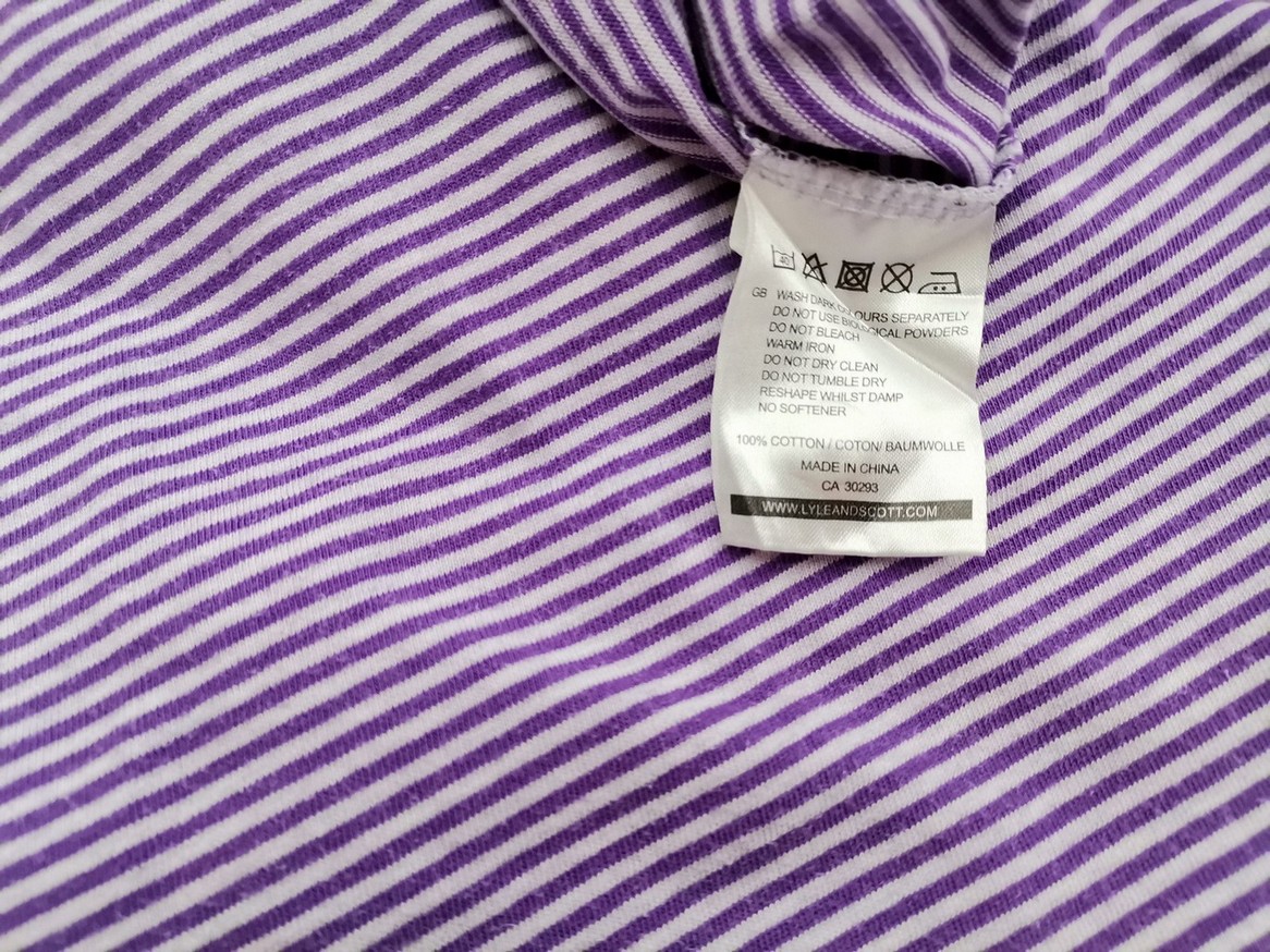IMG_20210324_105621.jpg Lyle & Scott Rozmiar XXL Kolor Fioletowy Pasy Kołnierz Męska Koszula Polo Krótki rękaw Materiał Bawełna 100%