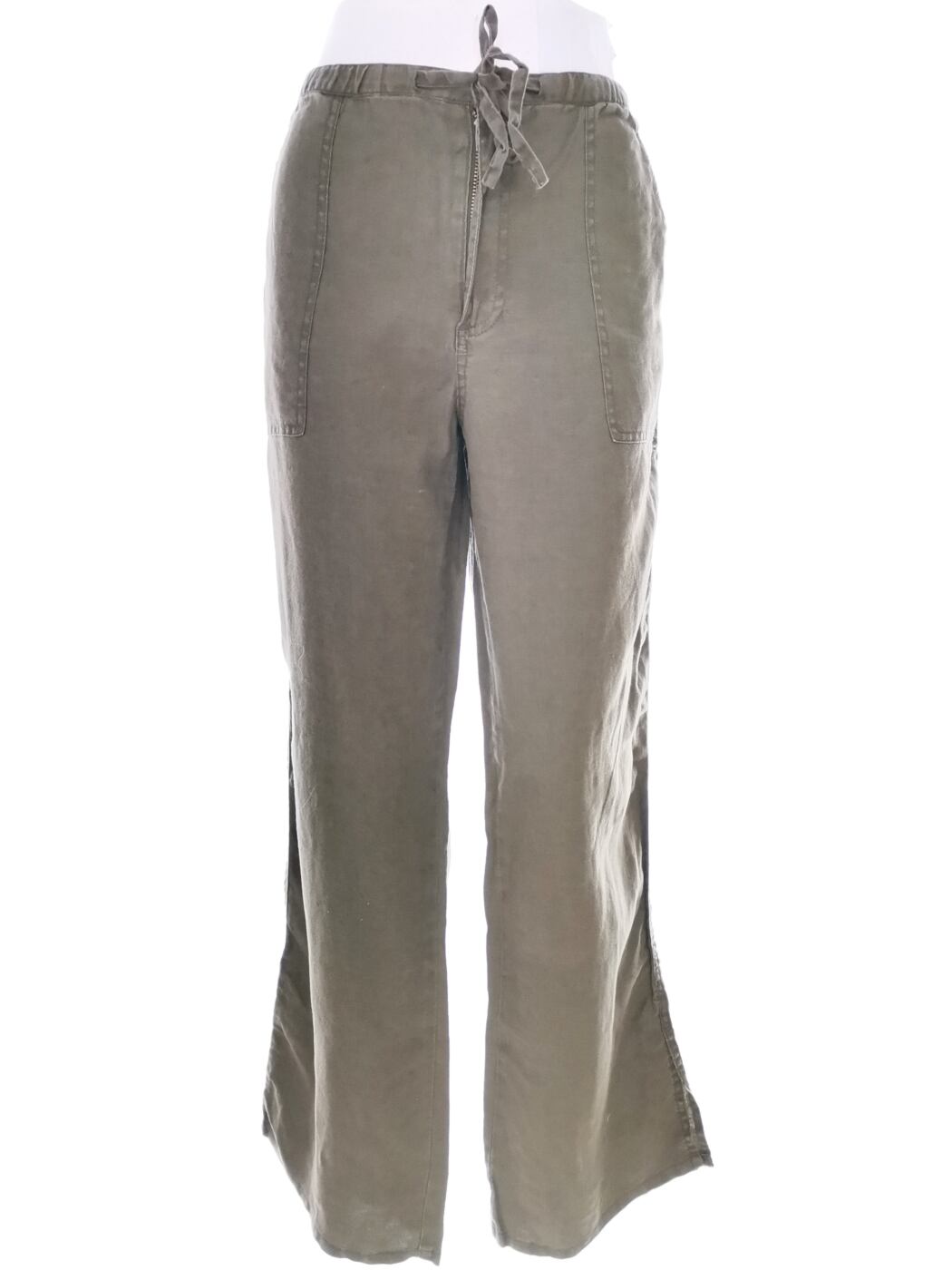 Eddie Bauer Rozmiar 40 Kolor Khaki Spodnie Casual Materiał Len 100%