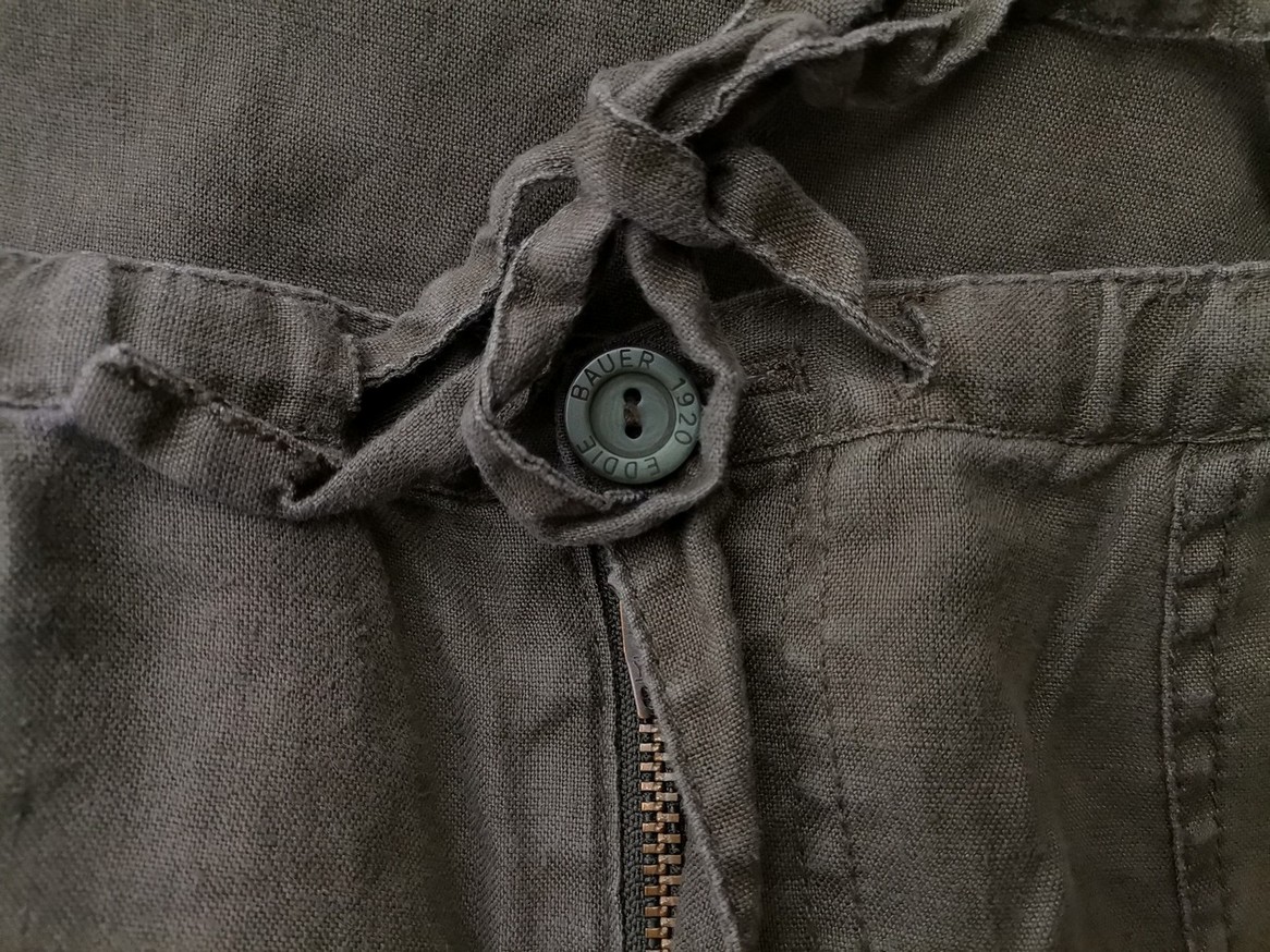 Eddie Bauer Rozmiar 40 Kolor Khaki Spodnie Casual Materiał Len 100%