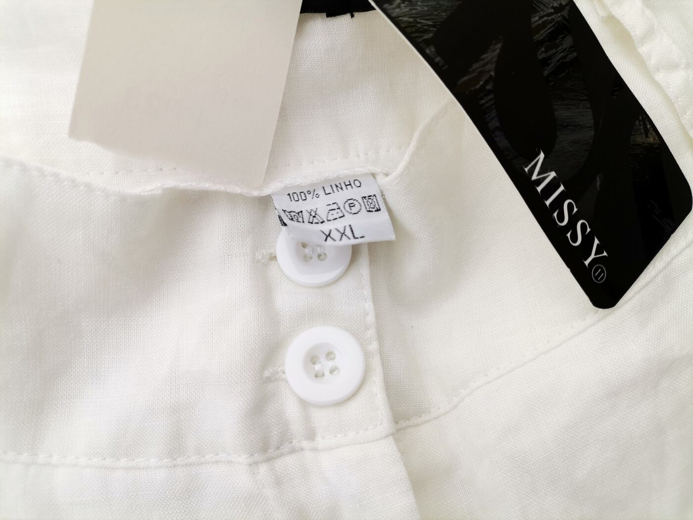 Missy Rozmiar XXL Kolor Kremowy Spodnie Casual Materiał Len 100%