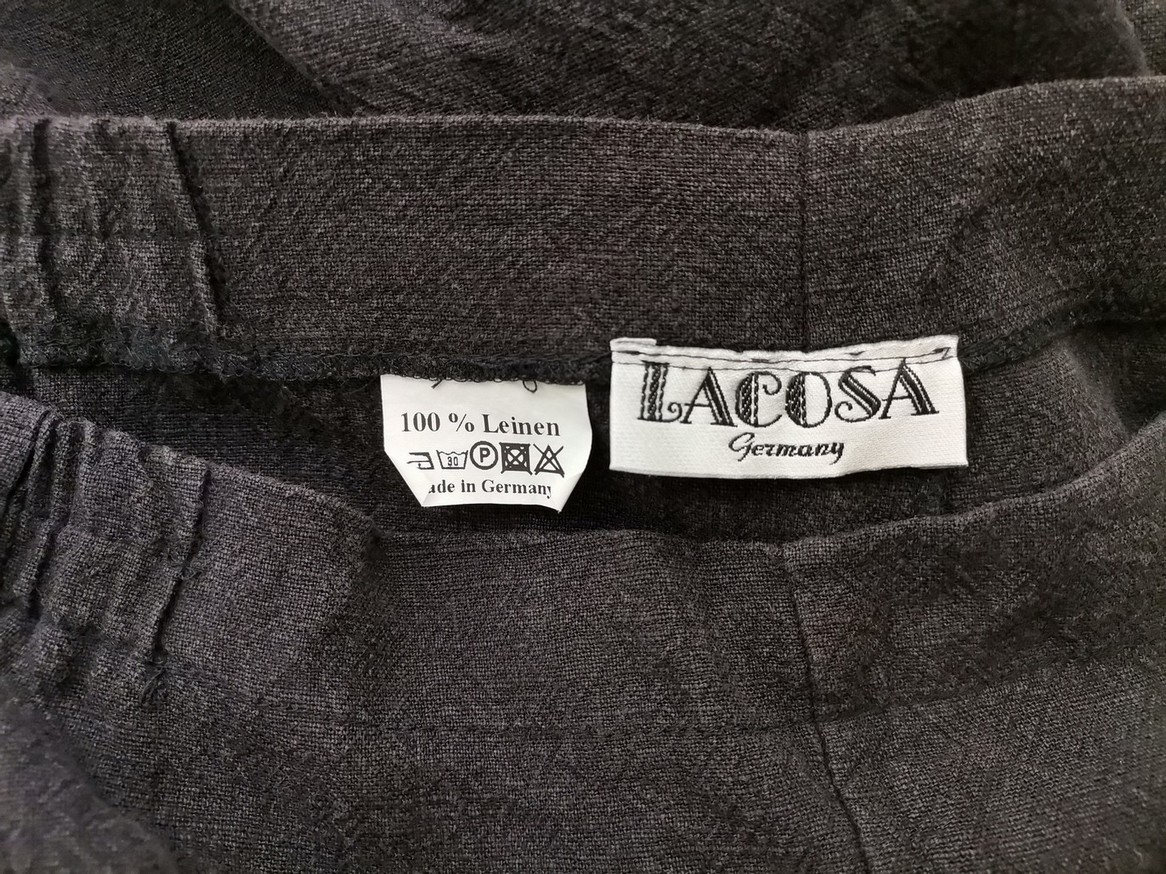 LACOSA Rozmiar 46 Kolor Szary Spodnie Casual Materiał Len 100%