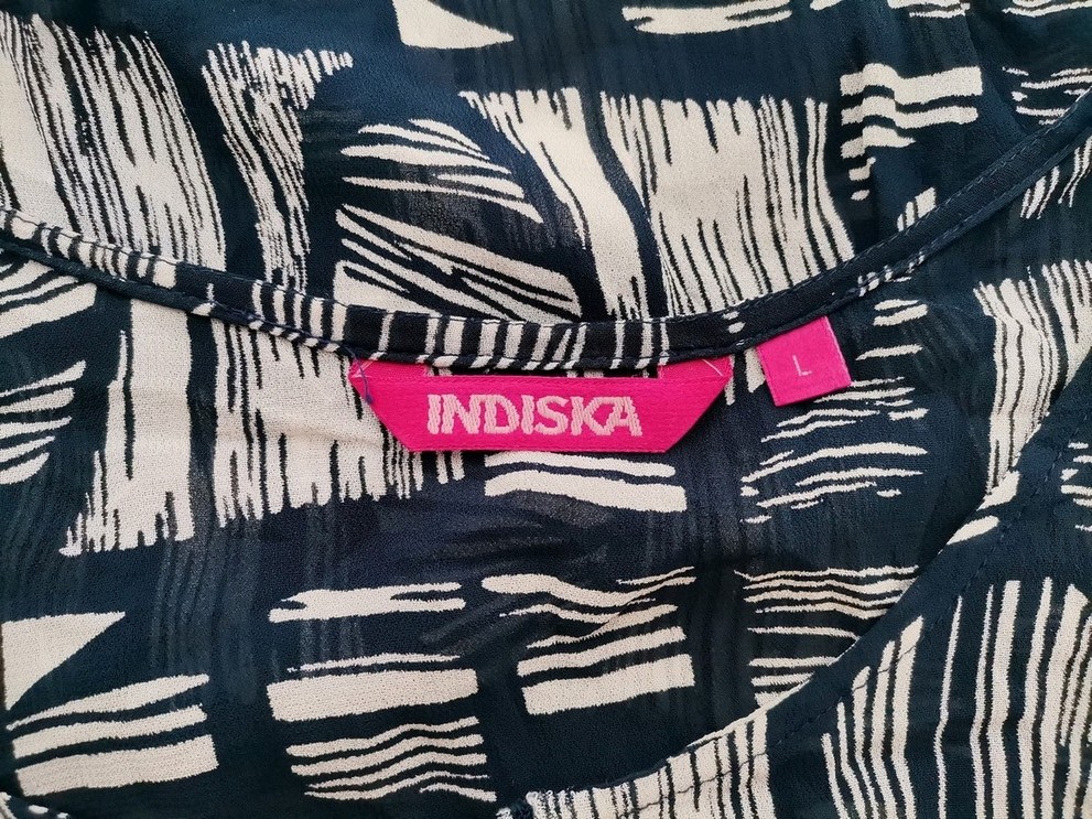 Indiska Rozmiar L Kolor Granatowy Okrągły dekolt Sukienka A-Line Bezrękawnik Do Kolan Materiał Wiskoza 100% Indiska Rozmiar L Kolor Granatowy Okrągły dekolt Sukienka A-Line Bezrękawnik Do Kolan Materiał Wiskoza 100%