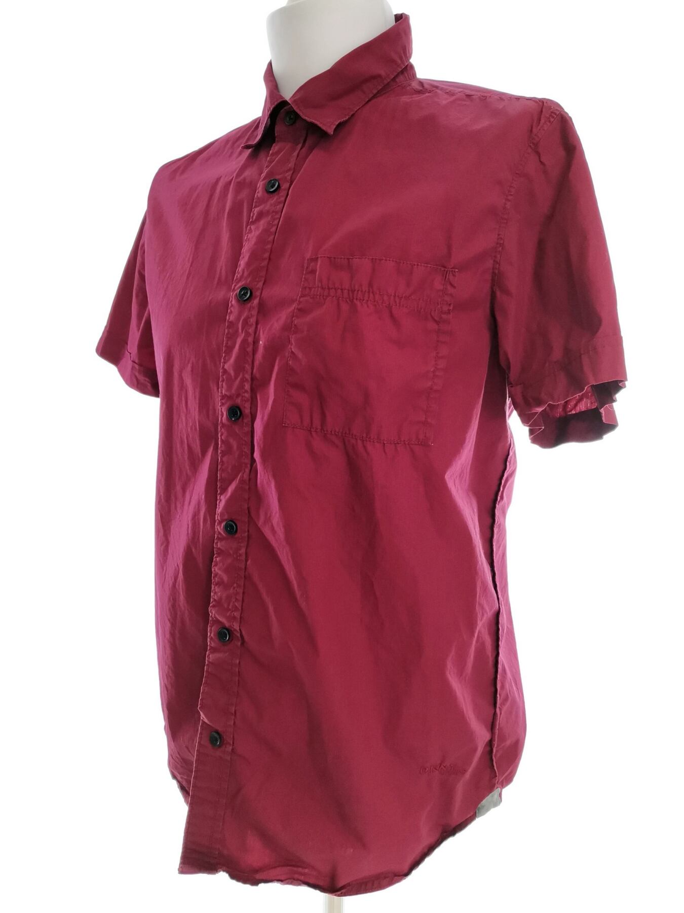 IMG_20210326_104430.jpg Dkny Jeans Rozmiar L Kolor Bordowy Kołnierz Męska Koszula Casual Krótki rękaw Materiał Bawełna 100%