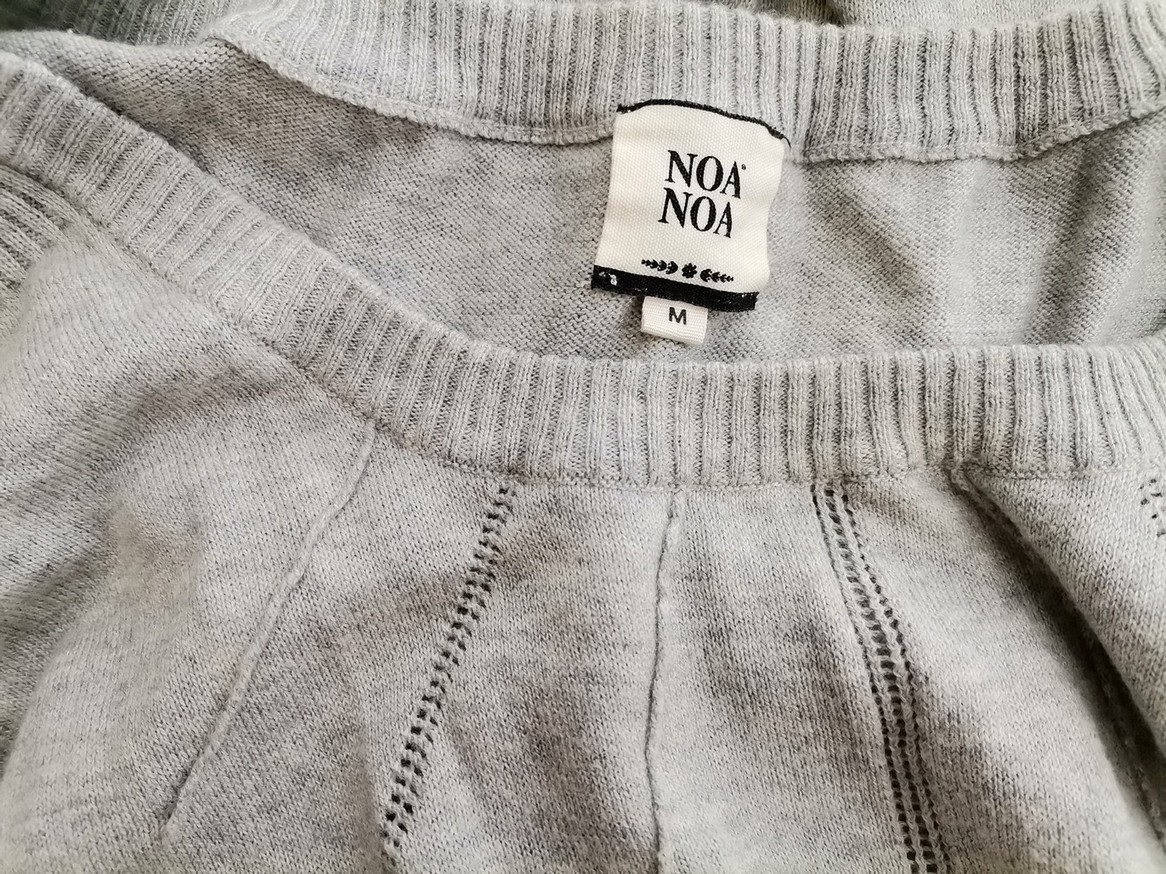 Noa noa Rozmiar M Kolor Szary Okrągły dekolt Sukienka Sweterkowa Krótki rękaw Midi Materiał Bawełna Noa noa Rozmiar M Kolor Szary Okrągły dekolt Sukienka Sweterkowa Krótki rękaw Midi Materiał Bawełna