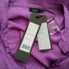 Fransa Rozmiar L Kolor Fioletowy Split Crew Neck Sukienka A-Line Krótki rękaw Do Kolan