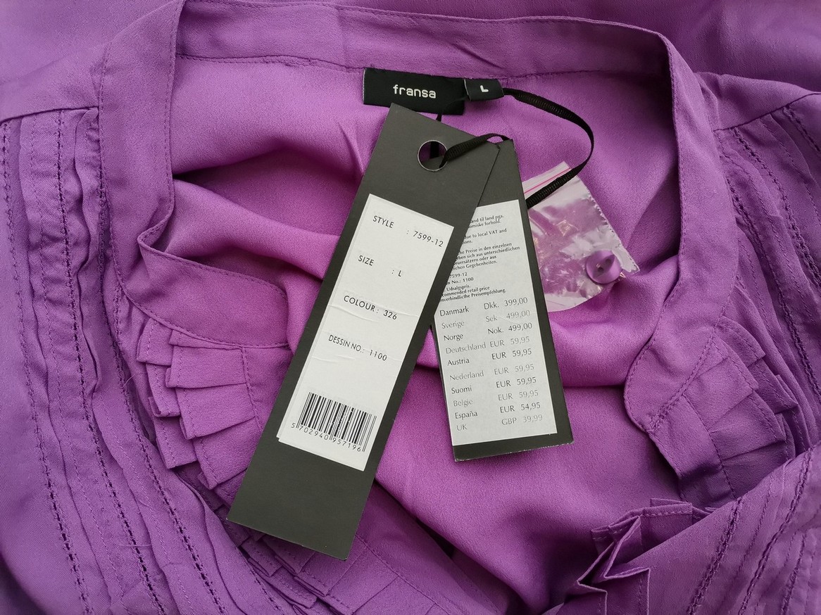 Fransa Rozmiar L Kolor Fioletowy Split Crew Neck Sukienka A-Line Krótki rękaw Do Kolan Fransa Rozmiar L Kolor Fioletowy Split Crew Neck Sukienka A-Line Krótki rękaw Do Kolan