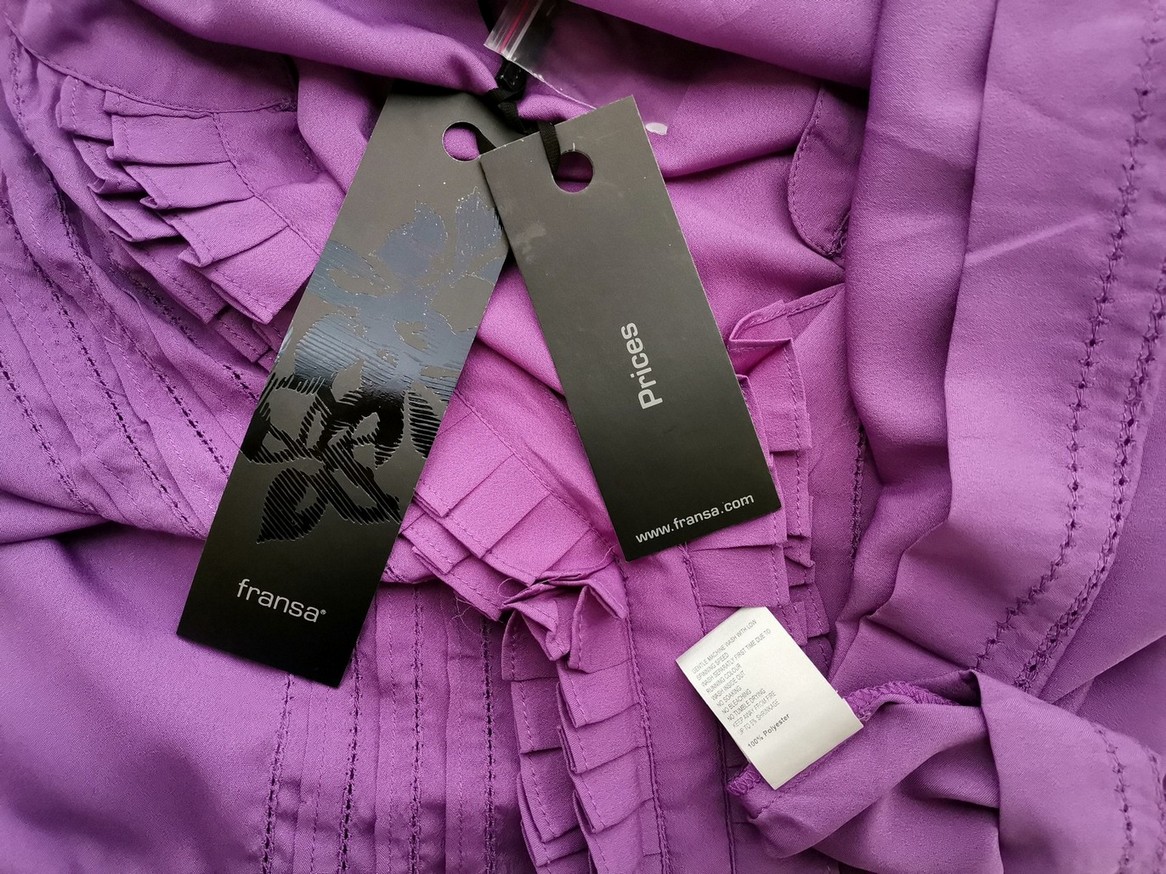 Fransa Rozmiar L Kolor Fioletowy Split Crew Neck Sukienka A-Line Krótki rękaw Do Kolan Fransa Rozmiar L Kolor Fioletowy Split Crew Neck Sukienka A-Line Krótki rękaw Do Kolan