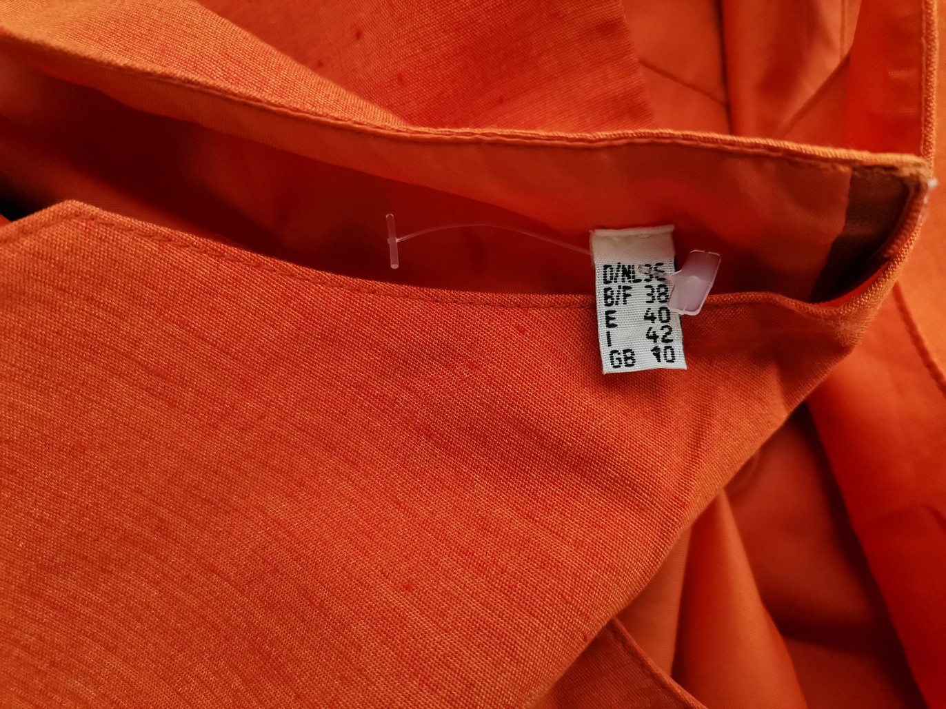 Vintage Rozmiar 36 Kolor Pomarańczowy Split Crew Neck Sukienka Prostokątna Bezrękawnik Do Kolan