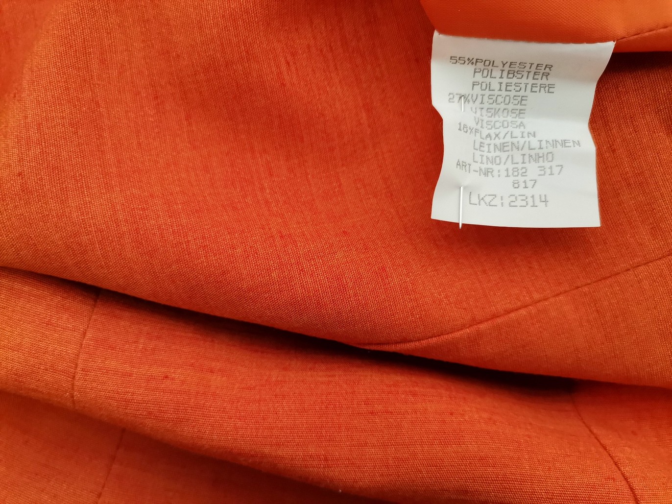 Vintage Rozmiar 36 Kolor Pomarańczowy Split Crew Neck Sukienka Prostokątna Bezrękawnik Do Kolan