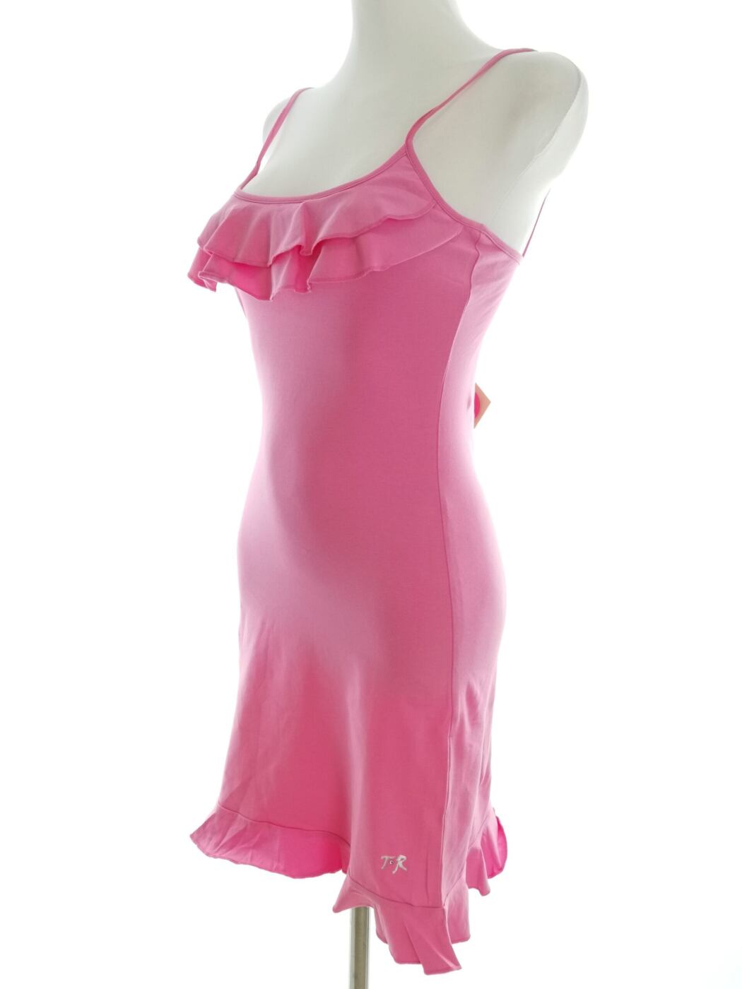 TWISTED RIBBON Rozmiar 1 (36) Kolor Różowy Kwadratowy dekolt Sukienka Bodycon Bezrękawnik Do Kolan Materiał Bawełna