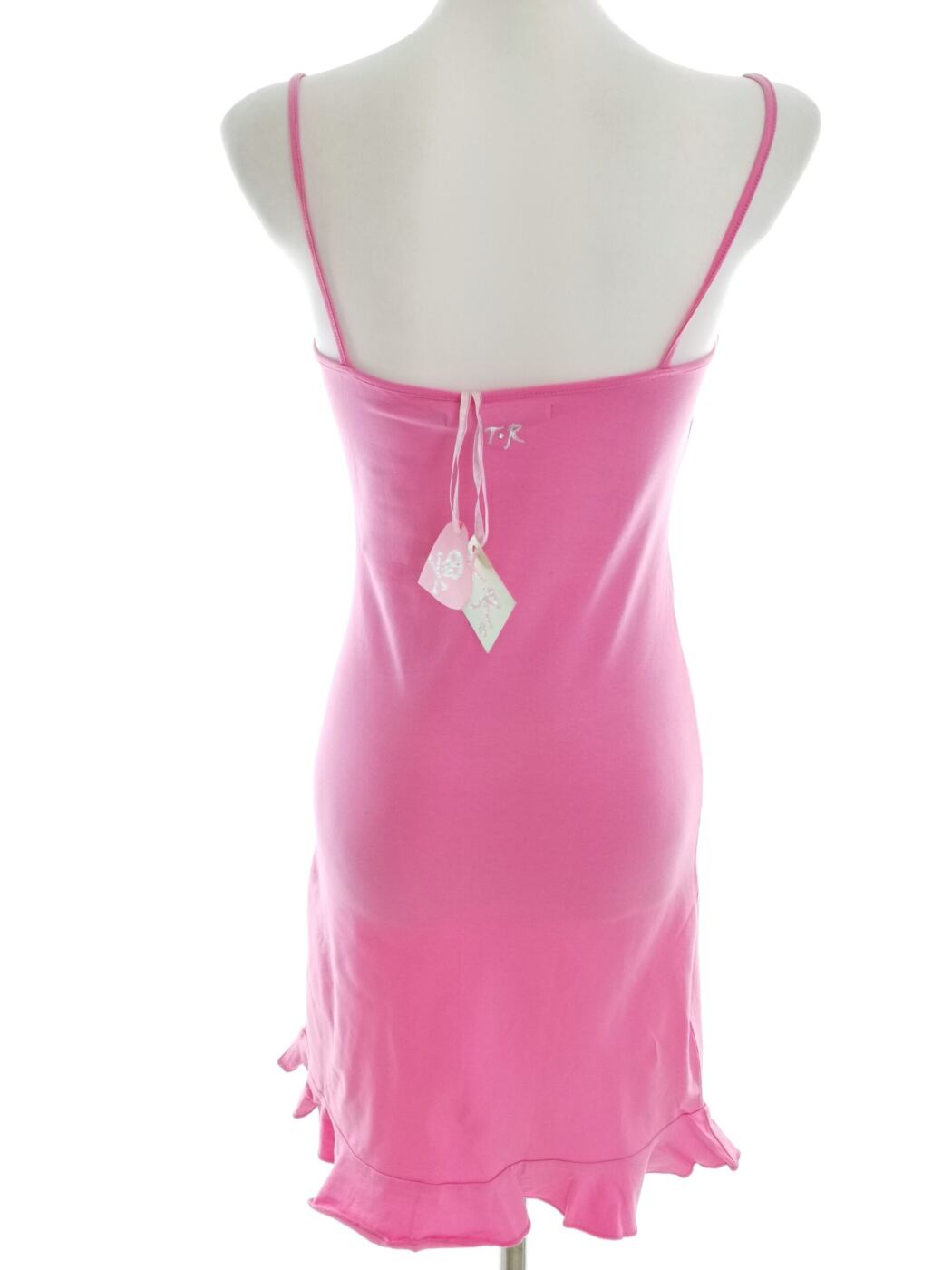 TWISTED RIBBON Rozmiar 1 (36) Kolor Różowy Kwadratowy dekolt Sukienka Bodycon Bezrękawnik Do Kolan Materiał Bawełna