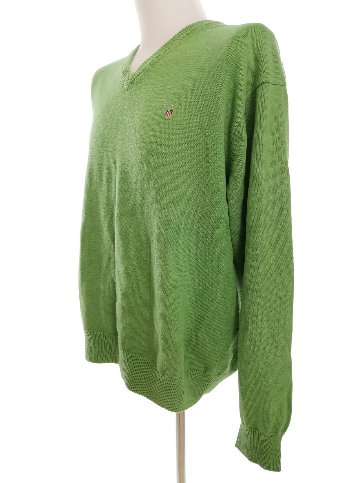Gant Rozmiar 2XL Kolor Zielony Męski Sweter Długi rękaw Materiał Bawełna 100%