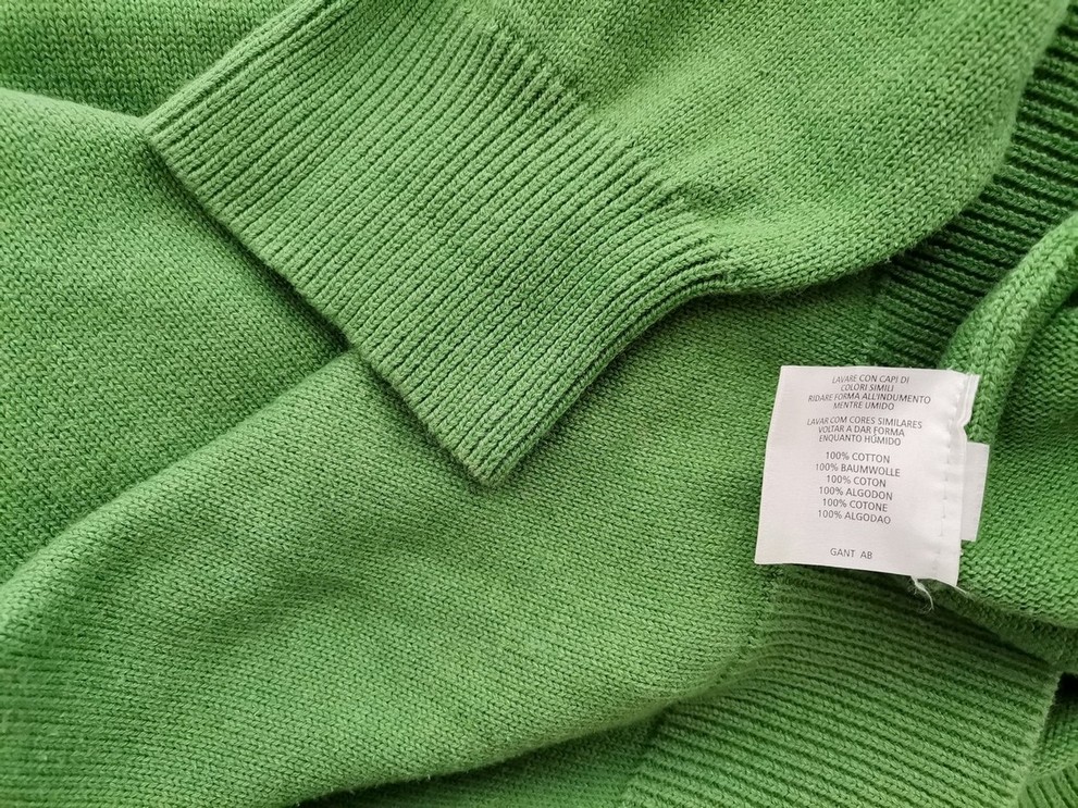 Gant Rozmiar 2XL Kolor Zielony Męski Sweter Długi rękaw Materiał Bawełna 100%