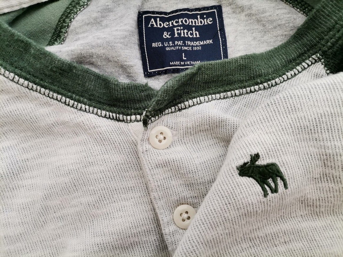 ABERCROMBIE & FITCH Rozmiar L Kolor Szary Męski Sweter Długi rękaw Materiał Bawełna