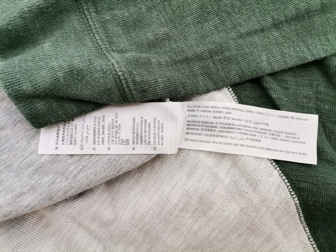 ABERCROMBIE & FITCH Rozmiar L Kolor Szary Męski Sweter Długi rękaw Materiał Bawełna