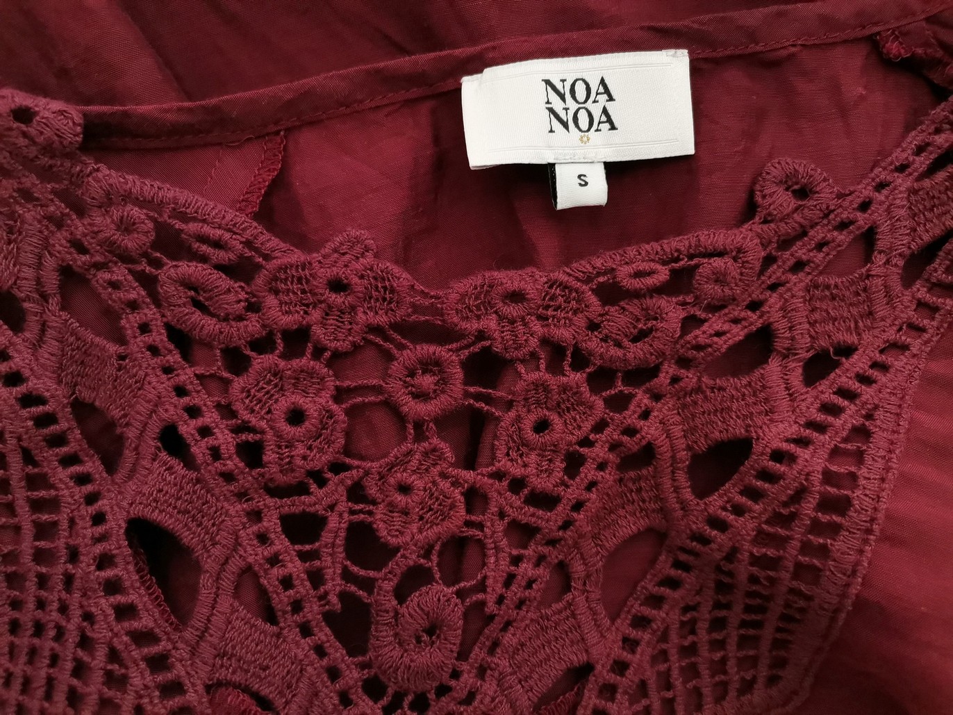 IMG_20210329_120146.jpg Noa noa Rozmiar S Kolor Bordowy Okrągły dekolt Bluzka Krótki rękaw Materiał Bawełna