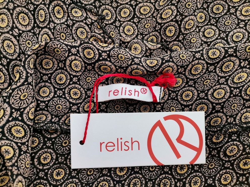Relish Rozmiar L Kolor Czarny Damask Paisley Kwadratowy dekolt Tunika Bluzka Bezrękawnik