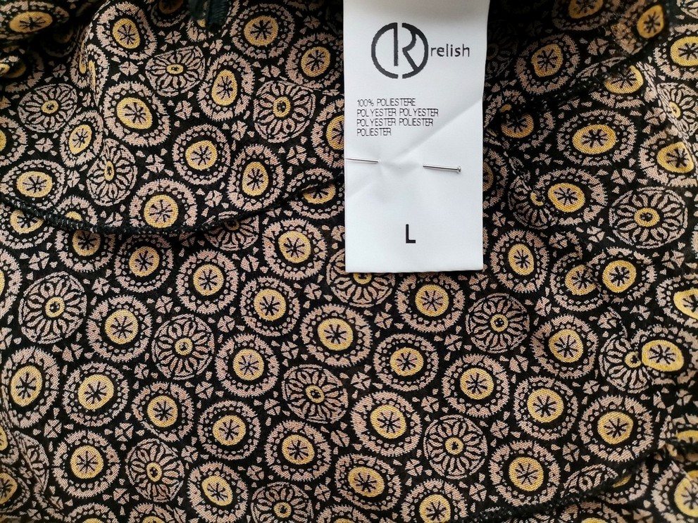 Relish Rozmiar L Kolor Czarny Damask Paisley Kwadratowy dekolt Tunika Bluzka Bezrękawnik
