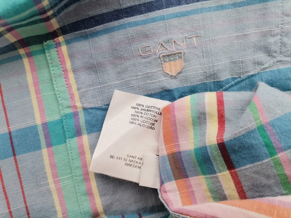 IMG_20210330_122040.jpg Gant Rozmiar L Kolor Kolorowa Krata Kołnierz Męska Koszula Casual Długi rękaw Materiał Bawełna 100%