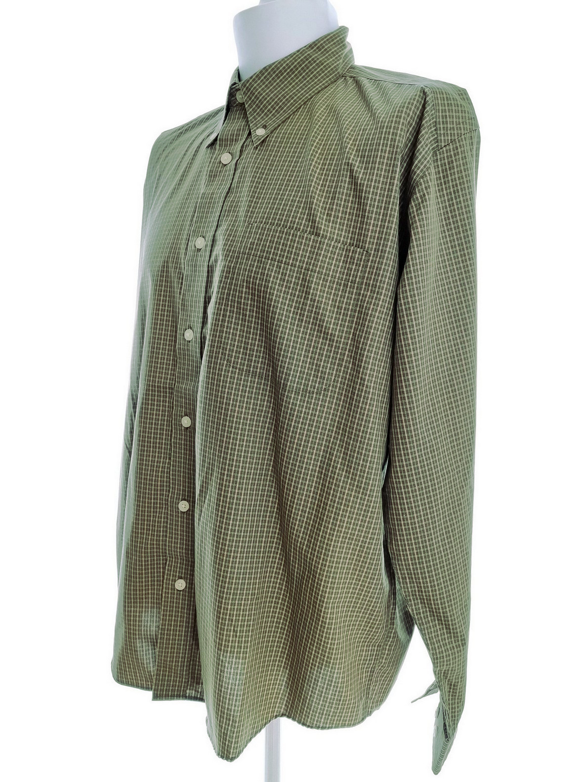 IMG_20210330_135231.jpg Eddie Bauer Rozmiar L Kolor Zielony Krata Kołnierz Męska Koszula Casual Długi rękaw Materiał Bawełna 100%