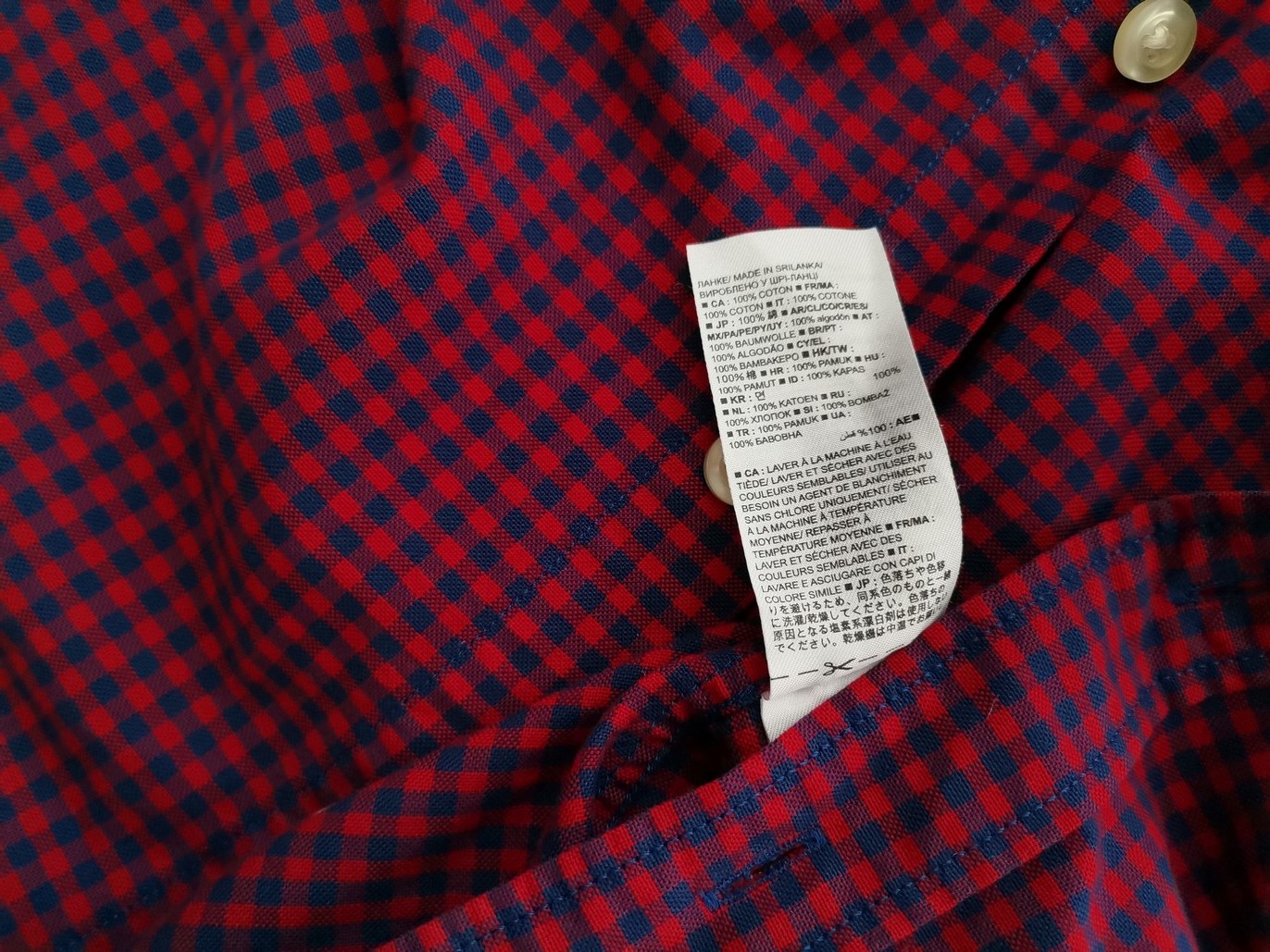 IMG_20210330_142044.jpg Gap Rozmiar XS Kolor Czerwony Krata Kołnierz Męska Koszula Casual Długi rękaw Materiał Bawełna 100%