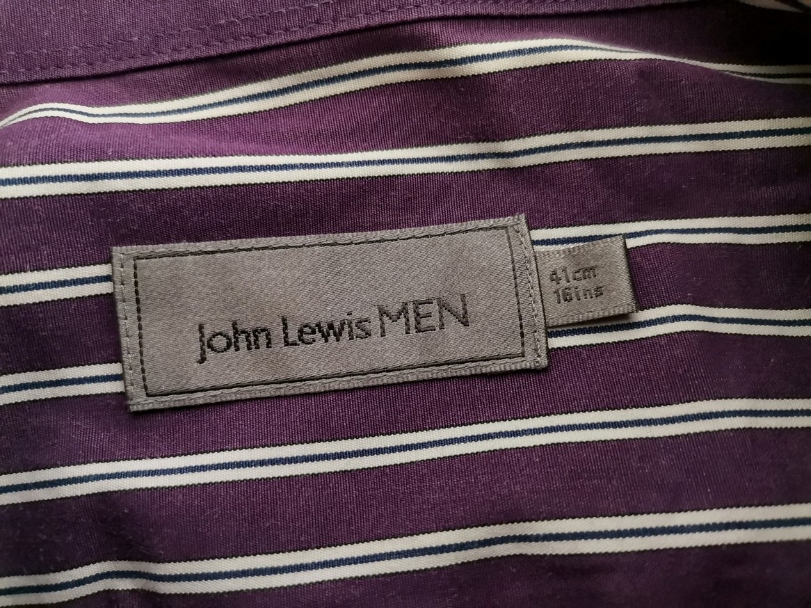 IMG_20210330_143211.jpg John Lewis Rozmiar 41 Kolor Fioletowy Pasy Kołnierz Męska Koszula Elegancka Długi rękaw Materiał Bawełna 100%