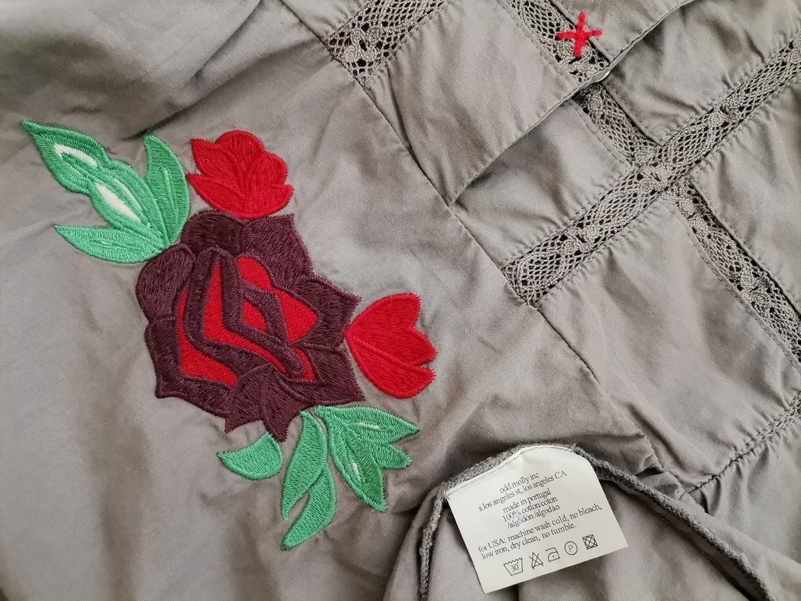 Odd molly Rozmiar 2 (38) Kolor Szary Krata Kołnierz Tunika Popover Bluzka Rękaw 3/4 Materiał Bawełna 100% Odd molly Rozmiar 2 (38) Kolor Szary Krata Kołnierz Tunika Popover Bluzka Rękaw 3/4 Materiał Bawełna 100%