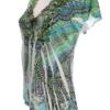 Vintage Rozmiar M Kolor Zielony Damask Paisley W serek Bluzka Krótki rękaw