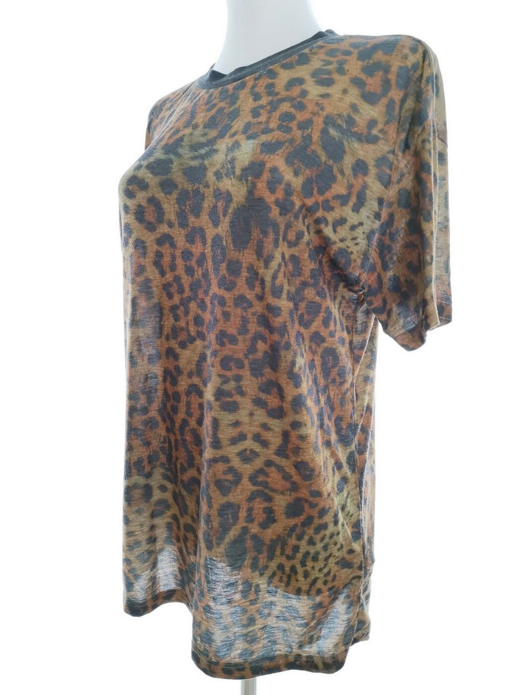 IMG_20210331_145722.jpg Topshop Rozmiar 38 Kolor Brązowy Panterka Crew Neck Bluzka Krótki rękaw