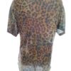 Topshop Rozmiar 38 Kolor Brązowy Panterka Crew Neck Bluzka Krótki rękaw