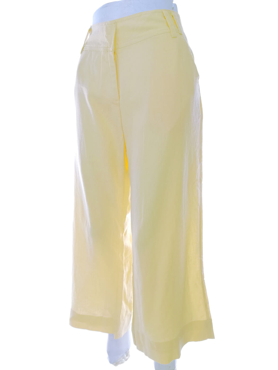 Look Rozmiar 14 (42) Kolor Żółty Spodnie Casual Materiał Len