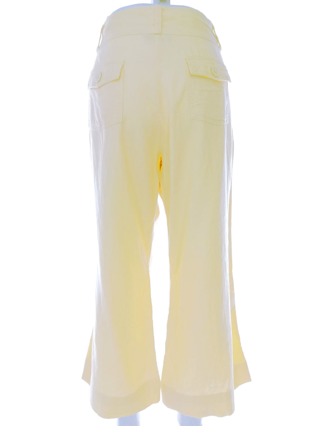 Look Rozmiar 14 (42) Kolor Żółty Spodnie Casual Materiał Len