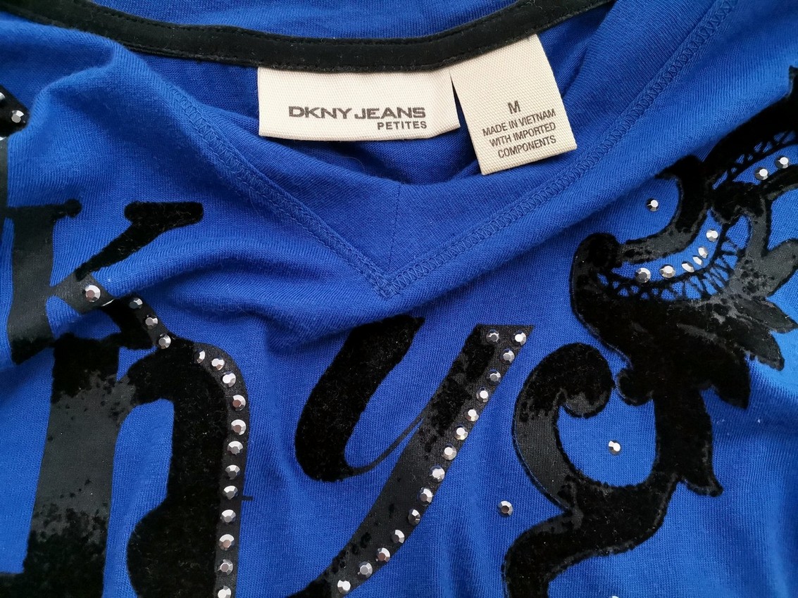 IMG_20210407_090536.jpg Dkny Jeans Rozmiar M Kolor Niebieski W serek Bluzka Krótki rękaw Materiał Bawełna 100%