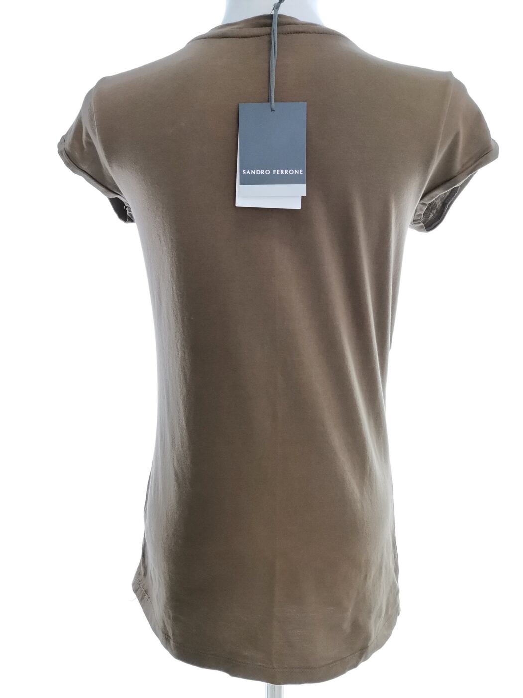 IMG_20210407_093005.jpg Sandro Ferrone Rozmiar L Kolor Brązowy Okrągły dekolt T-Shirt Krótki rękaw Materiał Bawełna 100%