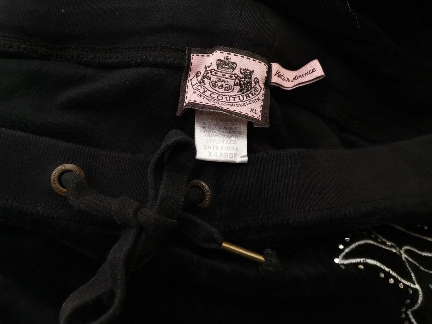 IMG_20210407_113718_r1.jpg Juicy couture Rozmiar XL Kolor Czarny Spodnie Casual Materiał Bawełna