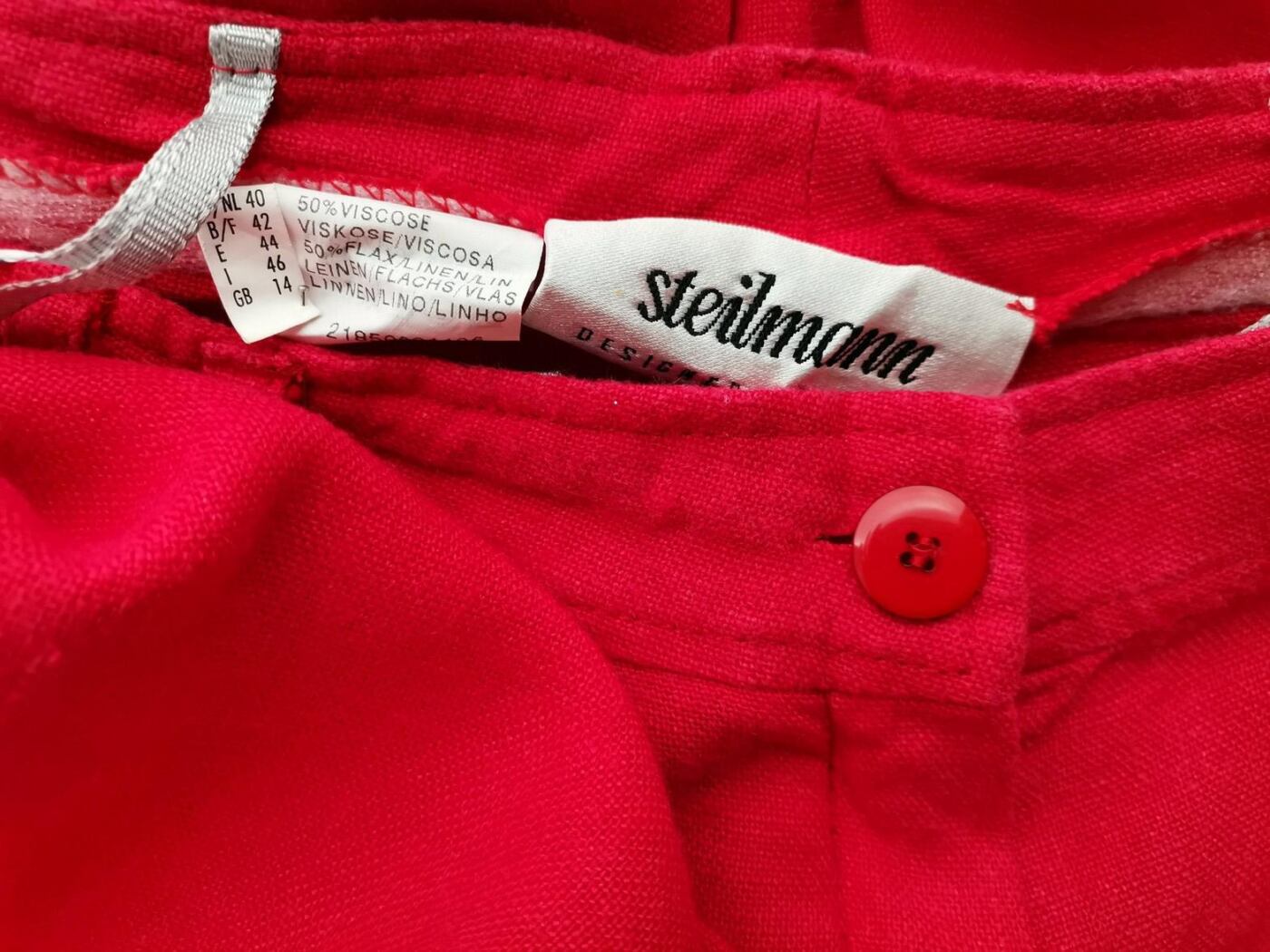 IMG_20210407_120455_r1.jpg Steilmann Rozmiar 40 Kolor Czerwony Spodnie Casual Materiał Wiskoza