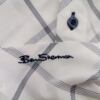 BEN SHERMAN Rozmiar 4 (XL) Kolor Biały Krata Kołnierz Męska Koszula Casual Długi rękaw Materiał Bawełna