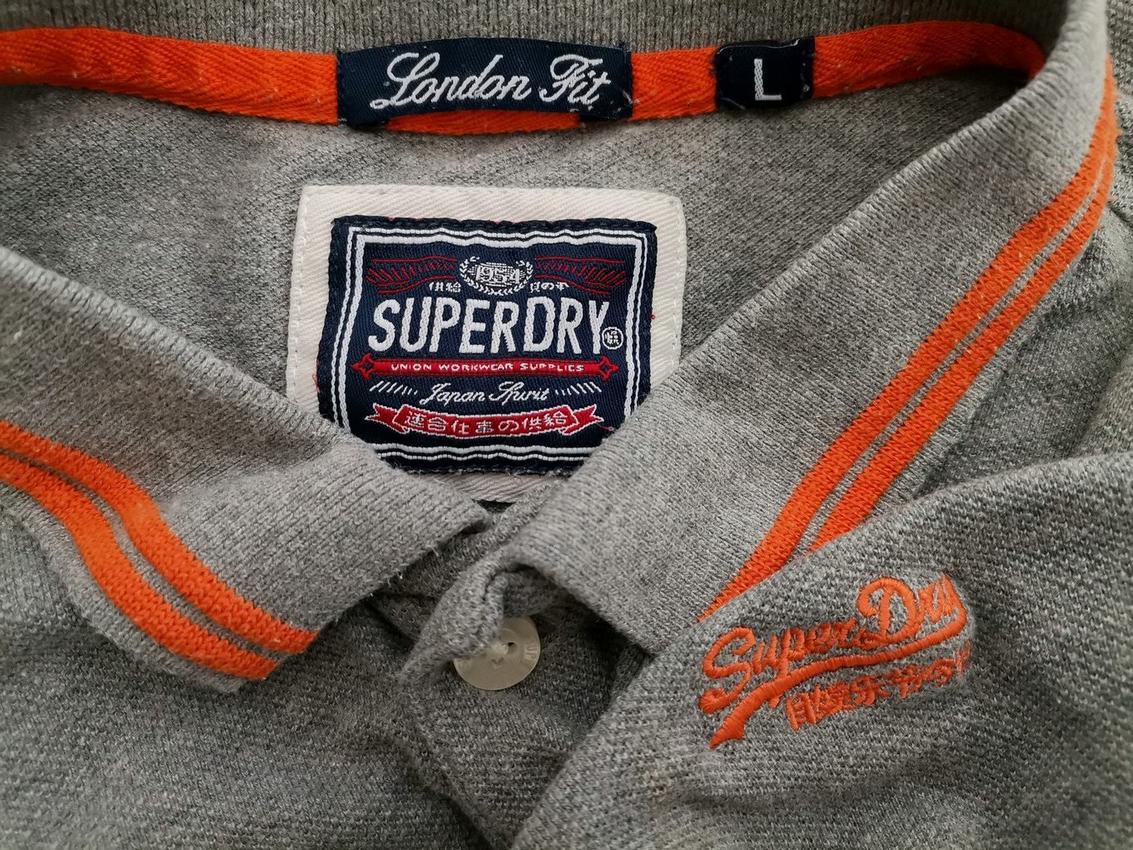 IMG_20210407_131531_r1.jpg Superdry Rozmiar L Kolor Szary Kołnierz Męska Koszula Polo Krótki rękaw Materiał Bawełna 100%
