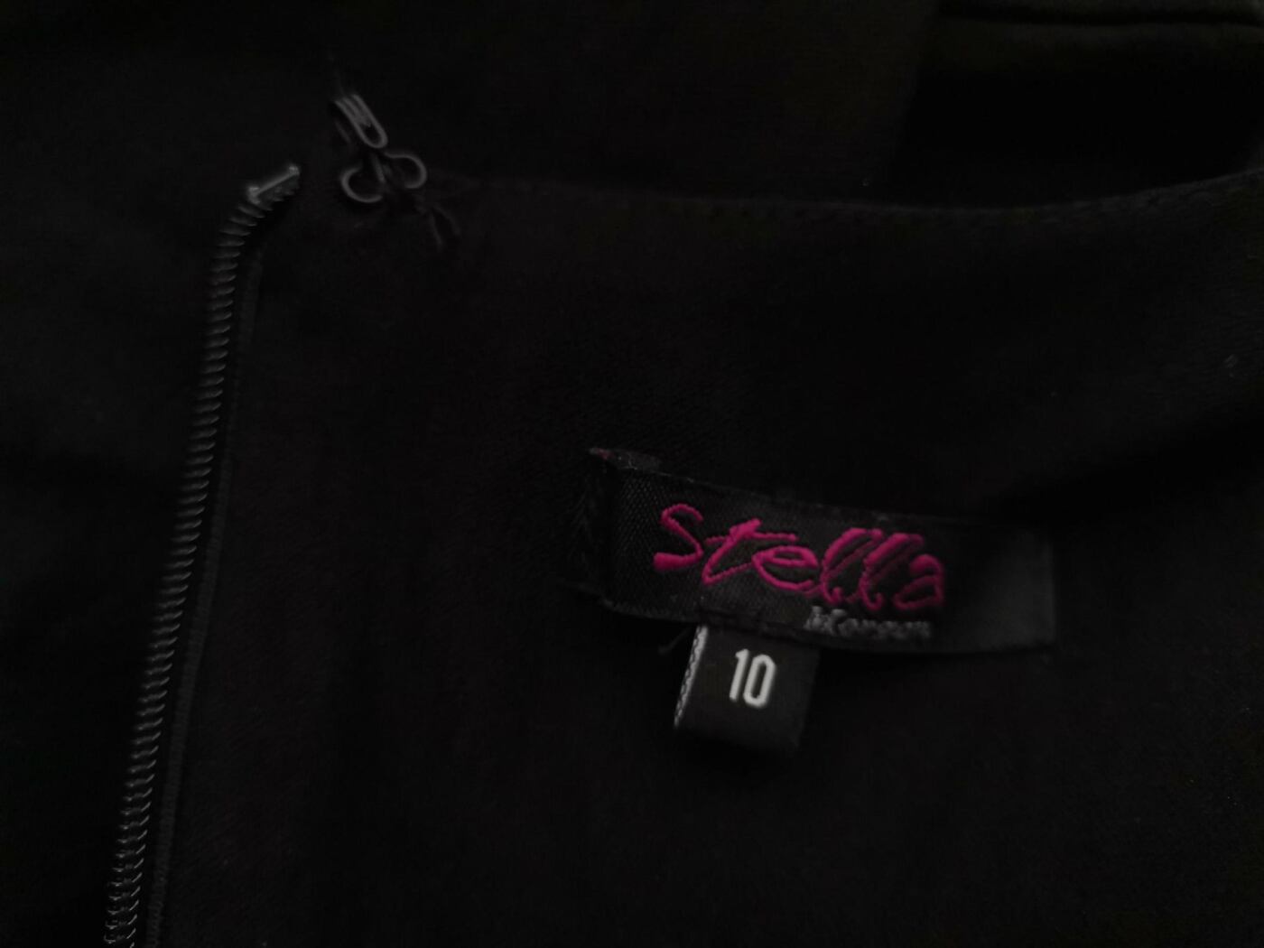 STELLA MORGAN Rozmiar 10 (38) Kolor Czarny Split Crew Neck Sukienka Ołówkowa Krótki rękaw Do Kolan Materiał Wiskoza