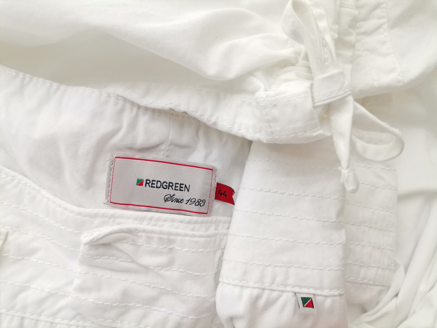 Redgreen Rozmiar 44 Kolor Biały Spodnie Rybaczki Materiał Bawełna 100%