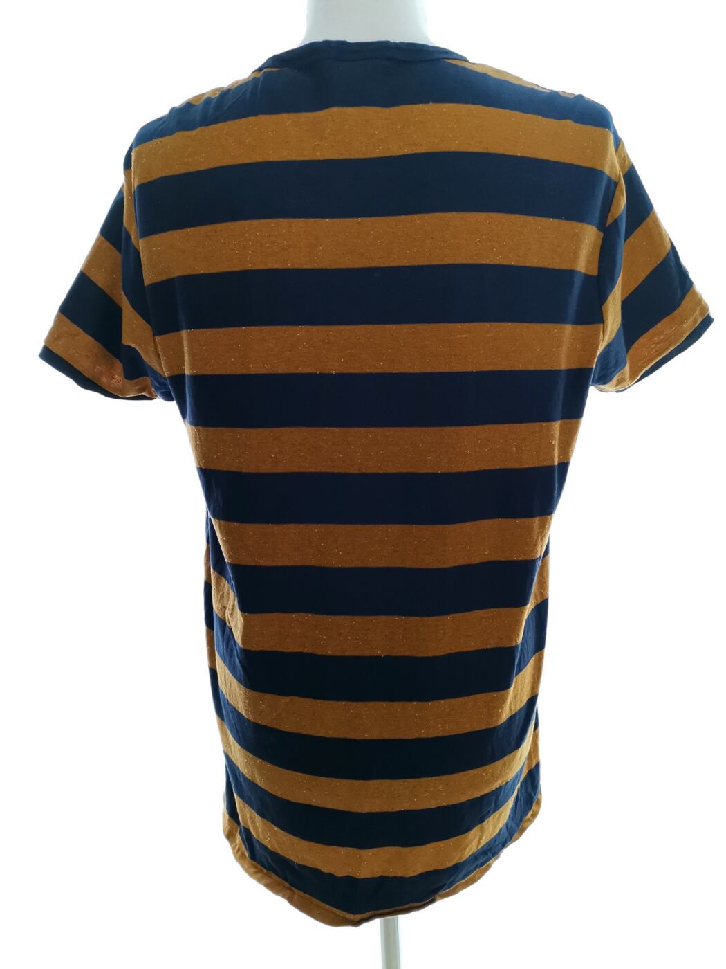 IMG_20210408_131937_0.jpg Rozmiar XL Kolor Beżowy Pasy Męski T-Shirt Krótki rękaw Materiał Bawełna