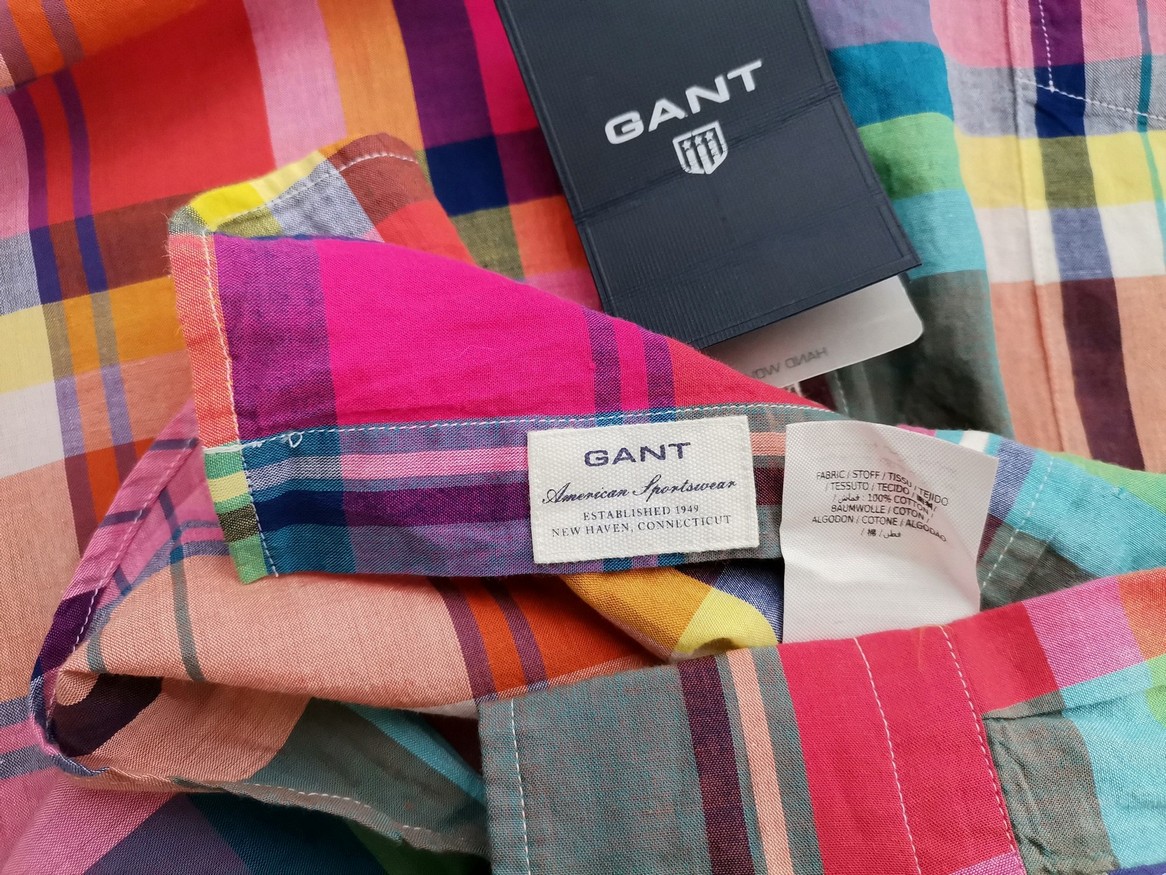 IMG_20210408_140708.jpg Gant Rozmiar XL Kolor Kolorowa Krata Kołnierz Męska Koszula Casual Długi rękaw Materiał Bawełna 100%