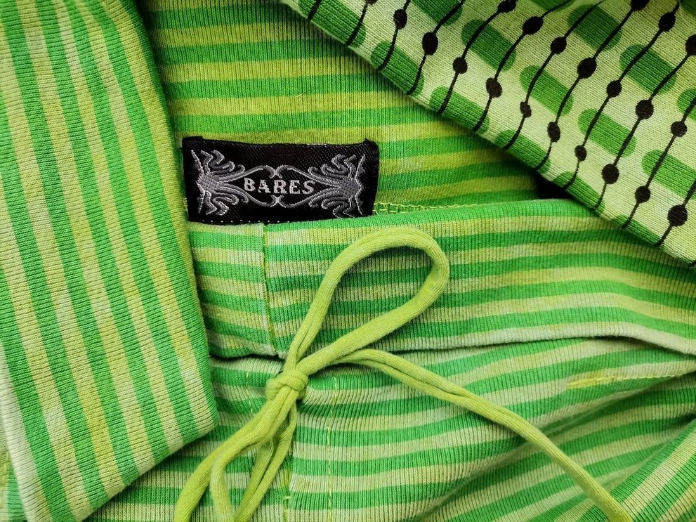 Bares Rozmiar 42/44 Kolor Zielony Pasy Spodnie Casual Materiał Bawełna 100%