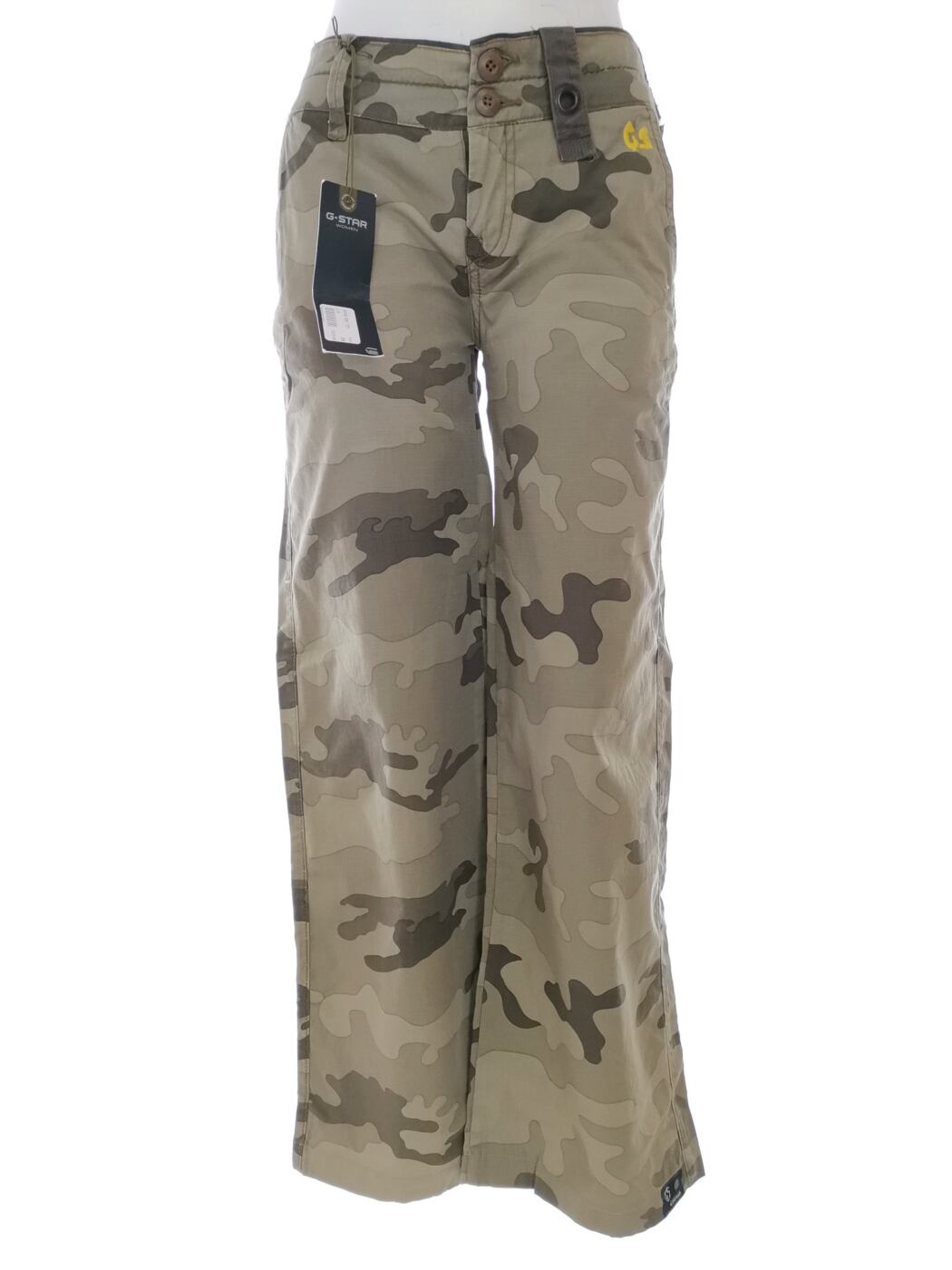 G-Star Raw Rozmiar W26 L34 Kolor Khaki Kamuflaż Spodnie Casual Materiał Bawełna 100%