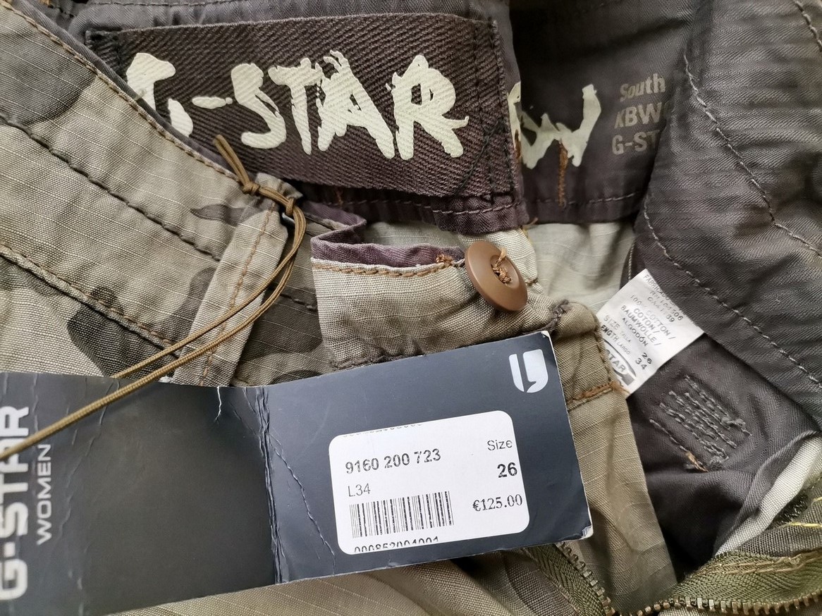IMG_20210412_123733.jpg G-Star Raw Rozmiar W26 L34 Kolor Khaki Kamuflaż Spodnie Casual Materiał Bawełna 100%