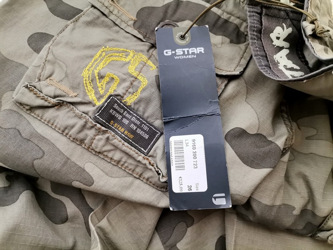 IMG_20210412_123749.jpg G-Star Raw Rozmiar W26 L34 Kolor Khaki Kamuflaż Spodnie Casual Materiał Bawełna 100%