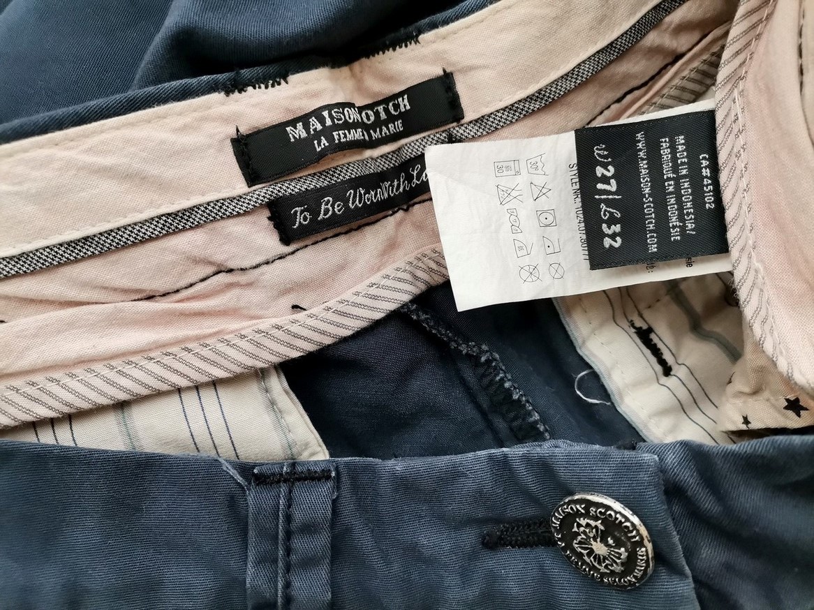 IMG_20210412_135152.jpg Maison scotch Rozmiar W27 L 32 Kolor Granatowy Spodnie Casual Materiał Bawełna 100%